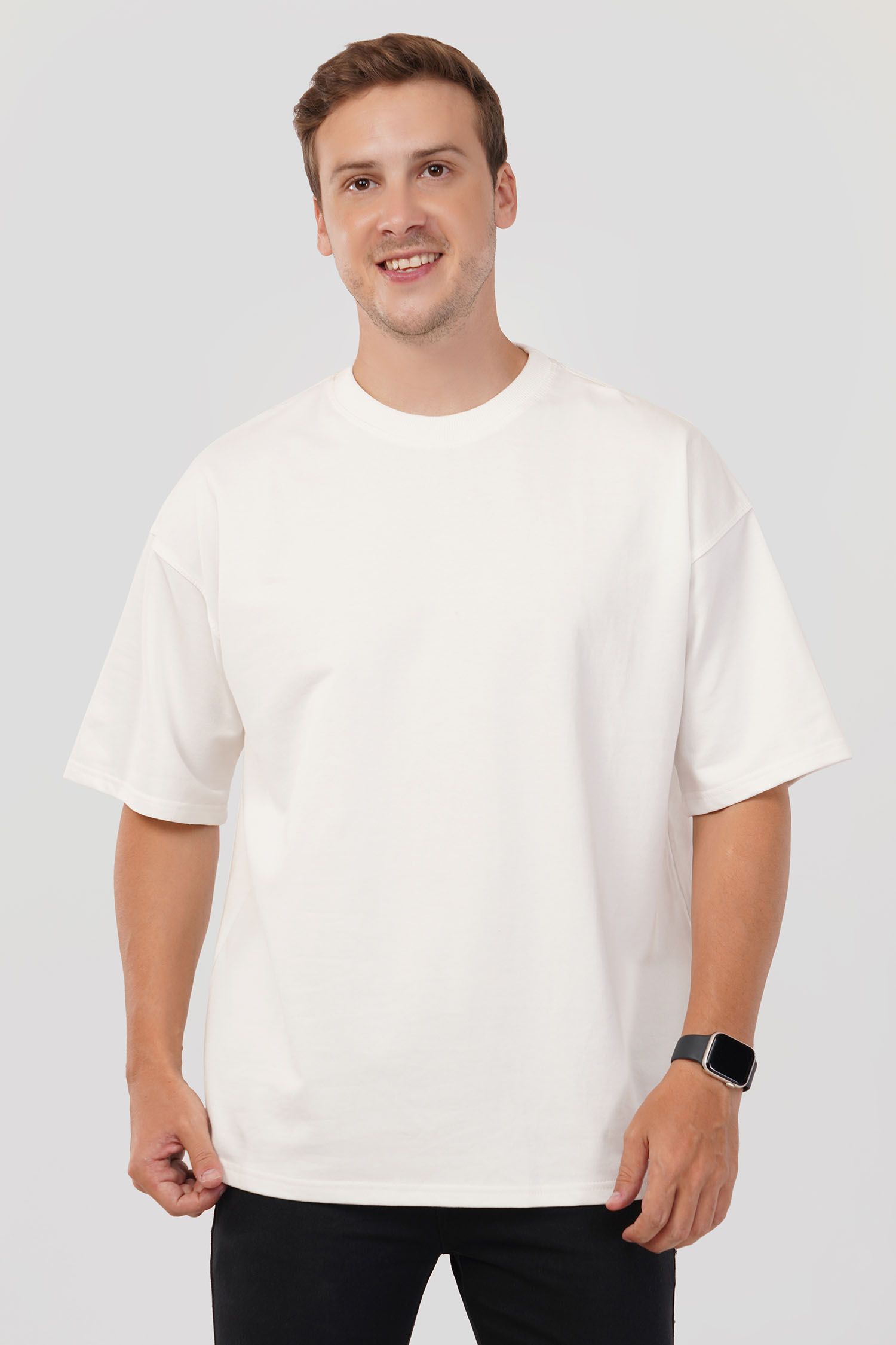 White Plain Oversized T-Shirt For Men