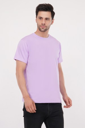 Lavender Plain Regular T-Shirt For Men