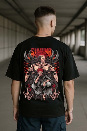 Sukuna Black Oversized T-Shirt For Men