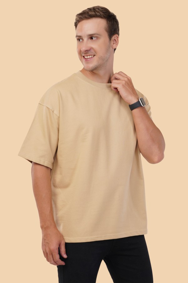 Son Guko Beige Oversized T-Shirt For Men - Image 2