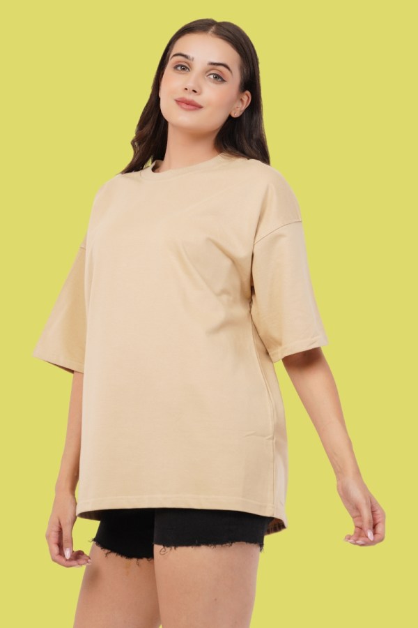 Panda Beige Oversized T-Shirt For Women - Image 3
