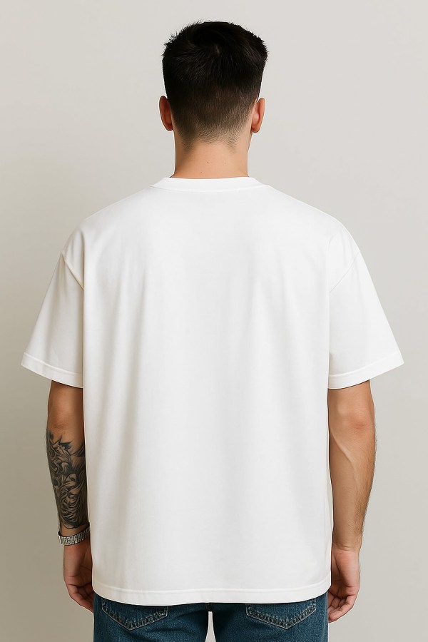 Panda White Oversized T-Shirt For Men - Image 4