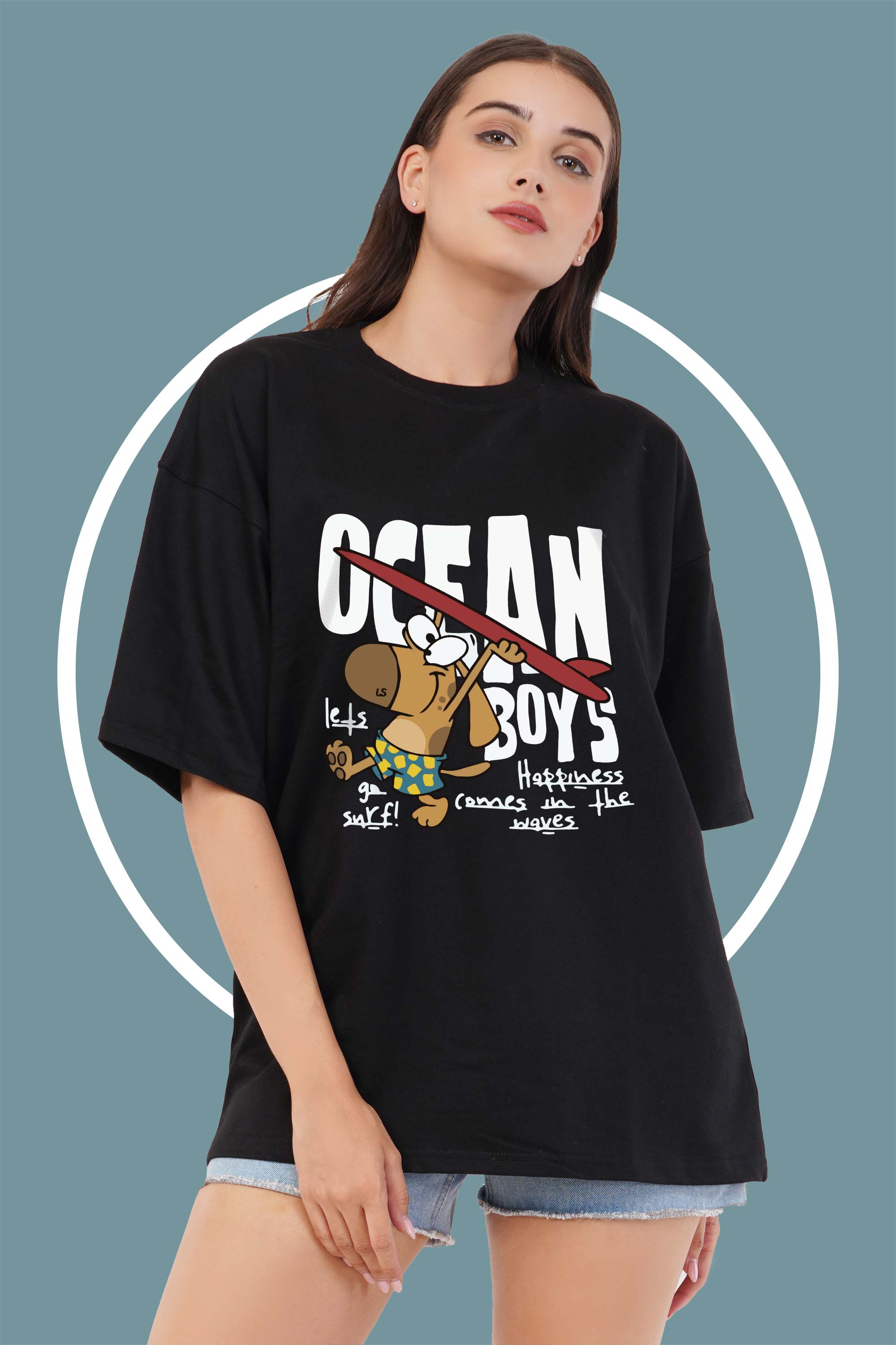Ocean Black Oversized T-Shirt