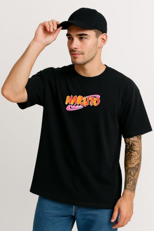Naruto Uzumaki Black Oversized T-Shirt For Men - Image 3