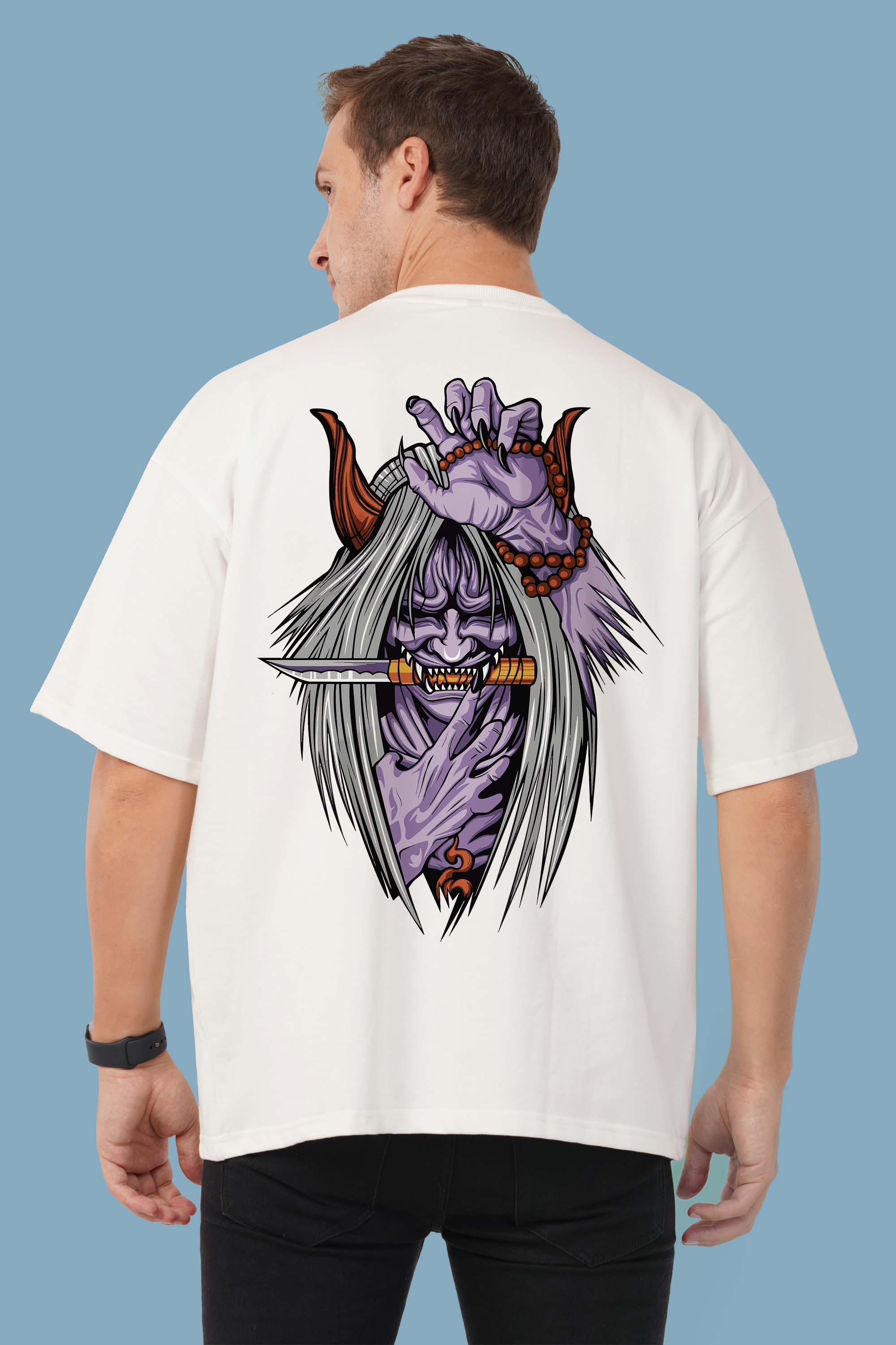 Shiki Fujin Naruto White Oversized T-shirt - MOZDEAL, image size:2000x3000