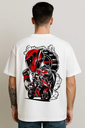 Rider Black Oversized T-Shirt For Men - Image 4
