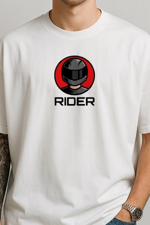 Rider Black Oversized T-Shirt For Men - Image 3
