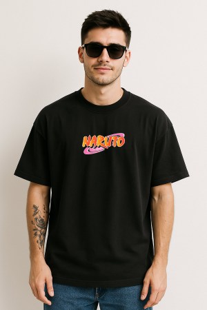 Naruto Uzumaki Black Oversized T-Shirt For Men - Image 2