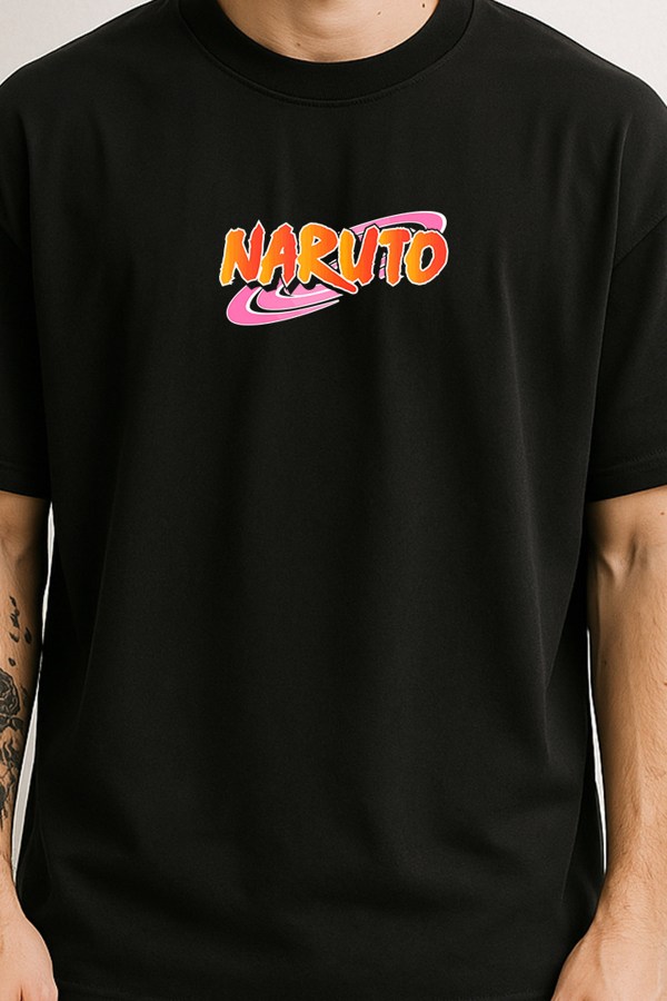 Naruto Uzumaki Black Oversized T-Shirt For Men - Image 3