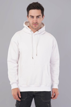 White Plain Hoodie For Men