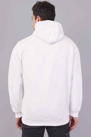 White Plain Hoodie For Men - Image 4