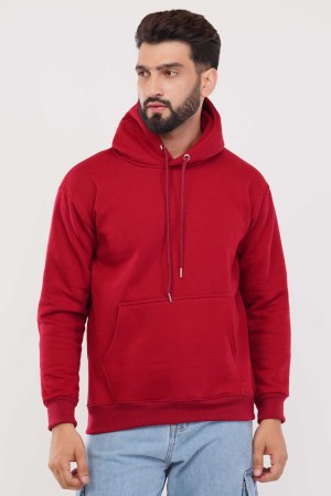 Red Plain Hoodie For Men