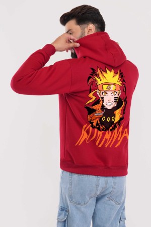 Naruto Kurama Red Hoodie For Men