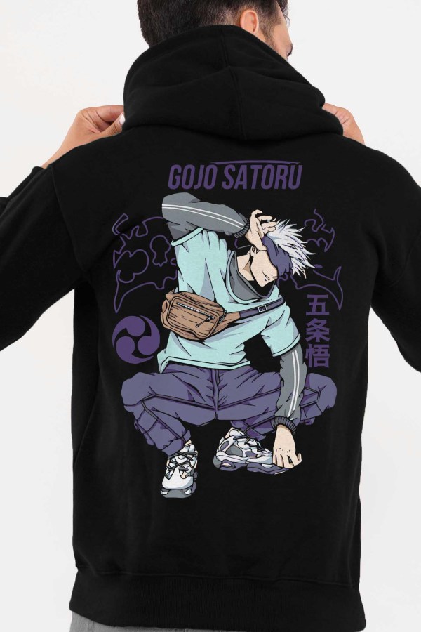Gojo Satoru Black Hoodie For Men - Image 5