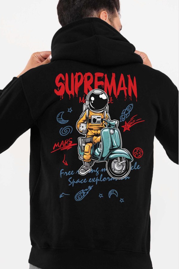 Superman Black Hoodie For Men - Image 5