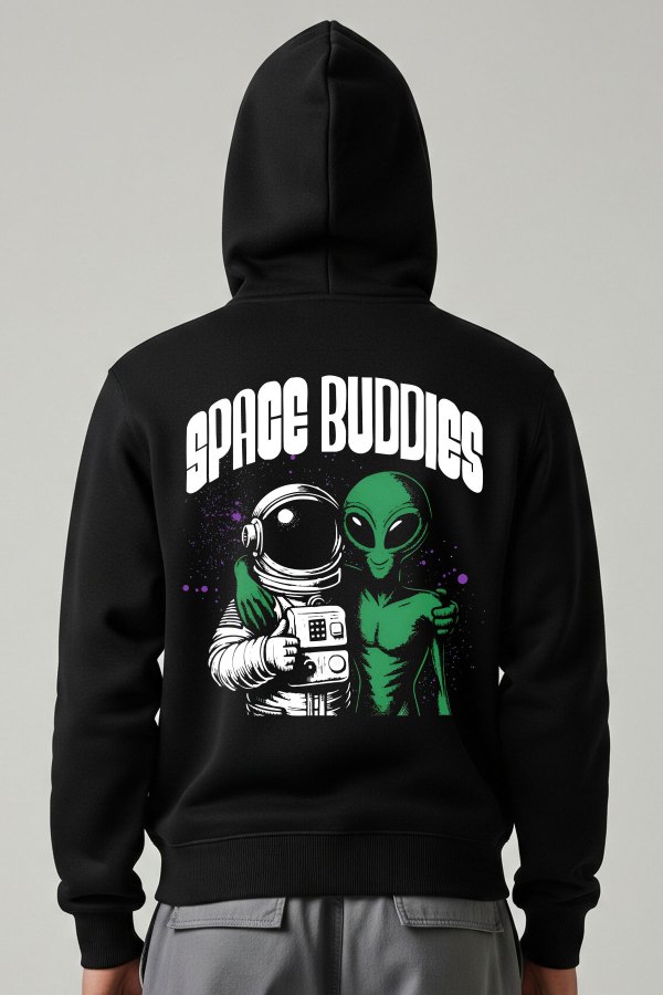Space Black Hoodie For Men - Image 6