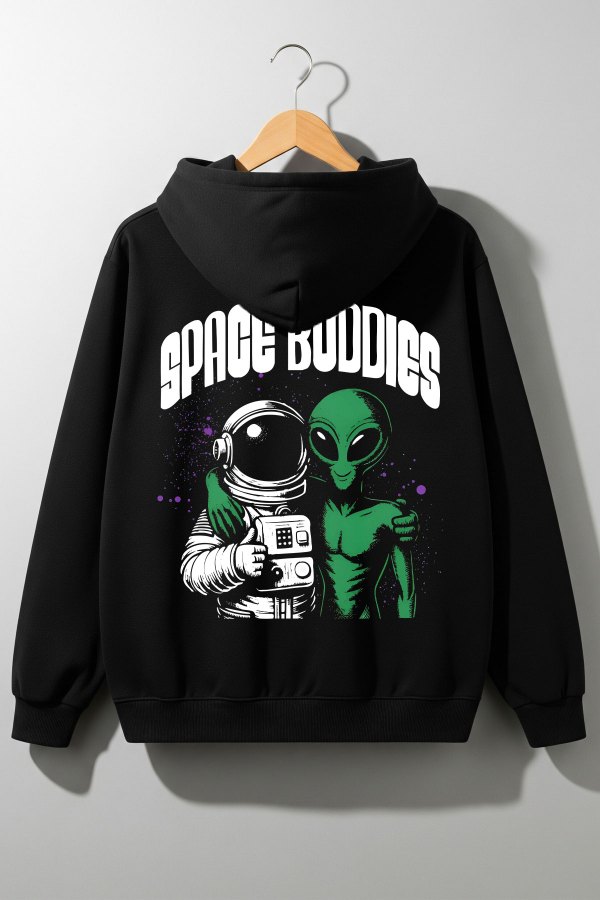 Space Black Hoodie For Men - Image 5
