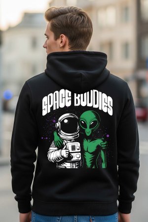 Space Black Hoodie For Men