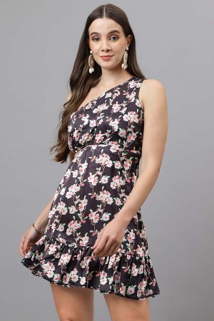 Black Cotton Blend Casual Western Dress - Image 4