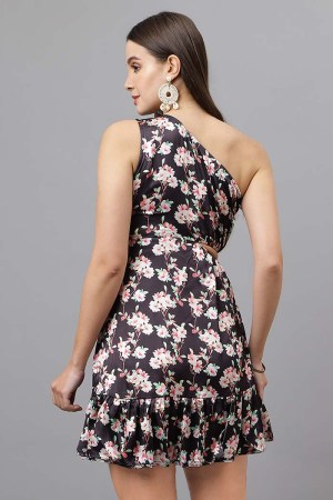 Black Cotton Blend Casual Western Dress - Image 6
