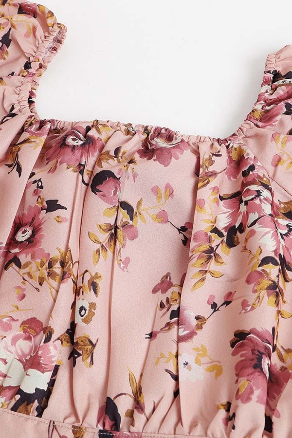 Peach Cotton Blend Western Dress - Image 7