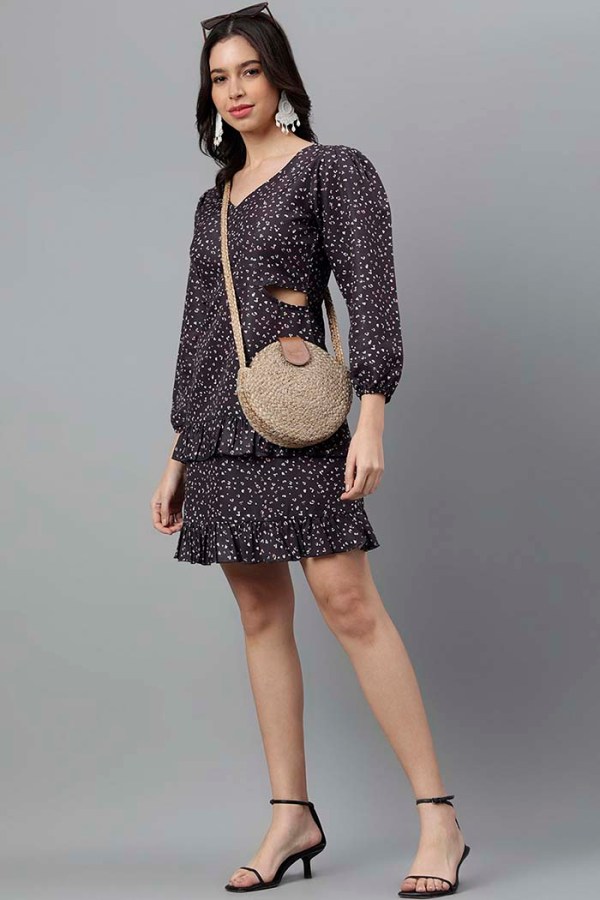 Black Cotton Blend Casual Western Dress - Image 2