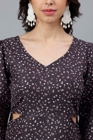 Black Cotton Blend Casual Western Dress - Image 3