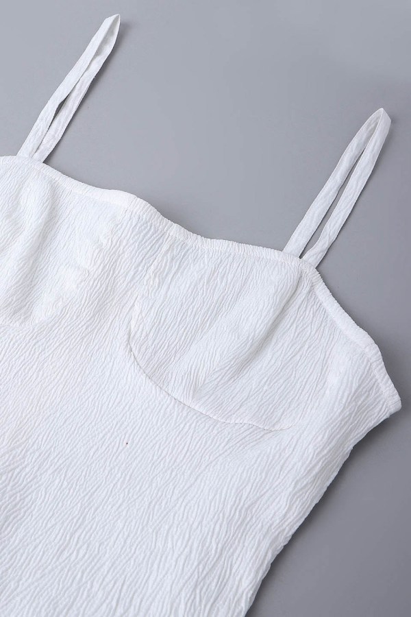 White Cotton Blend Western Dress - Image 6