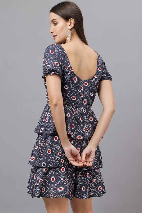 Black Cotton Blend Casual Western Dress - Image 8