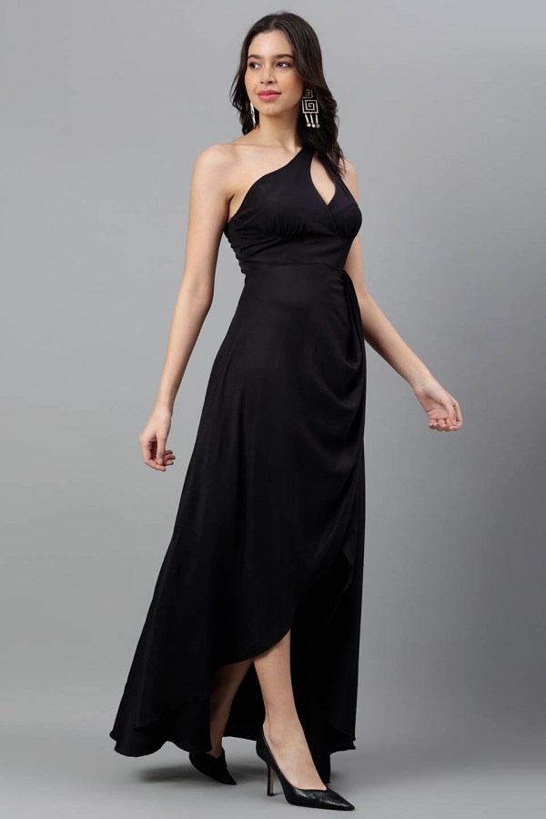 Black Cotton Blend Casual Western Wear Dress - Image 6