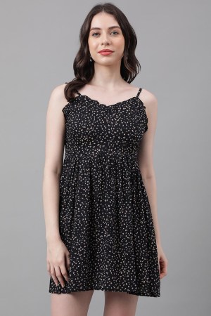 Black Cotton Blend Casual Western Dress - Image 6