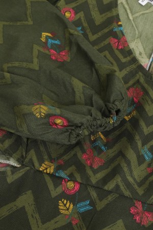 Green Cotton Blend Casual Western Dress - Image 5