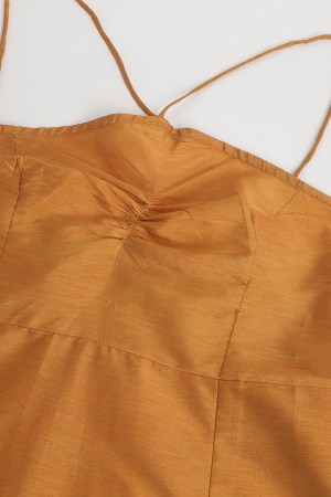 Mustard Cotton Blend Casual Western Dress - Image 4