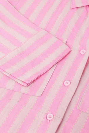 Pink Cotton Blend Casual Western Dress - Image 4