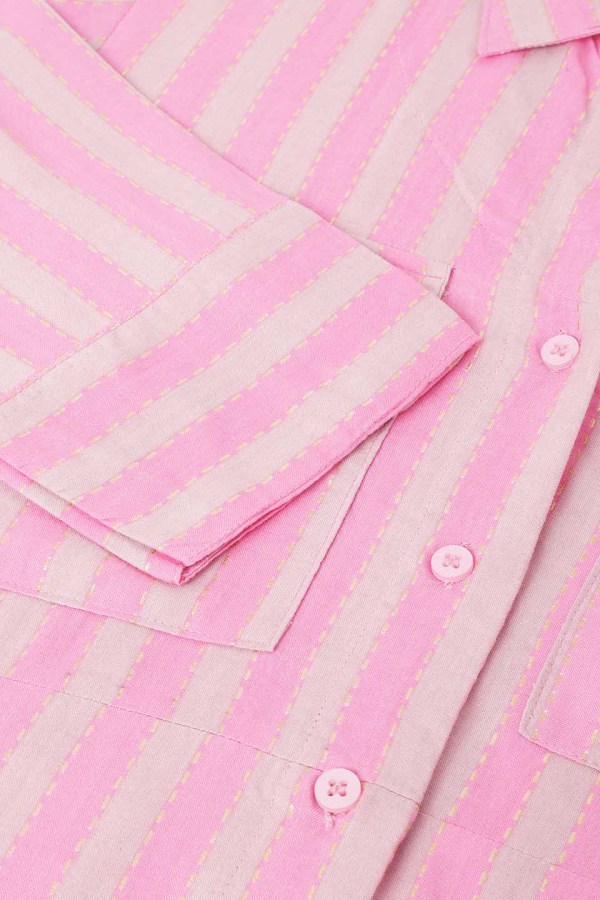 Pink Cotton Blend Casual Western Dress - Image 4