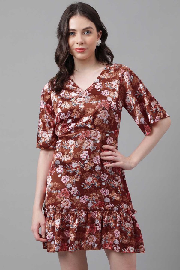 Multicolor Cotton Blend Casual Western Dress - Image 2