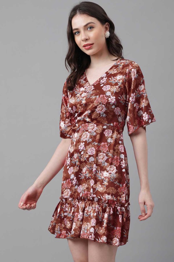 Multicolor Cotton Blend Casual Western Dress - Image 5