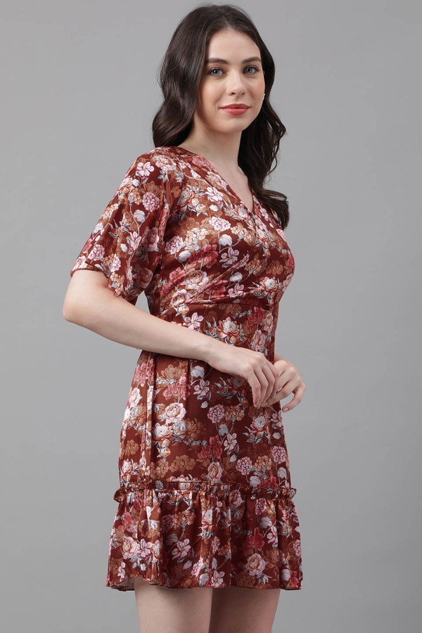 Multicolor Cotton Blend Casual Western Dress - Image 4