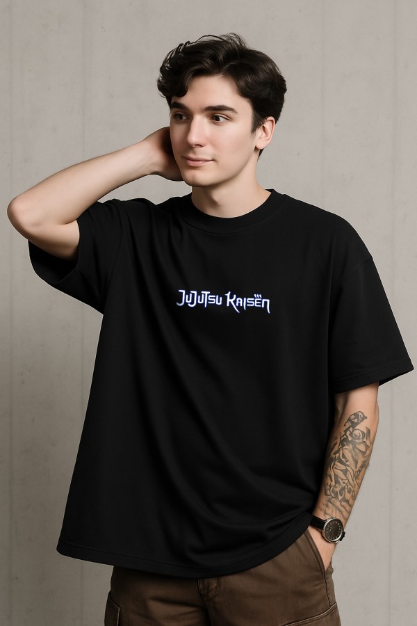 Behind Black Oversized T-shirt - Image 3