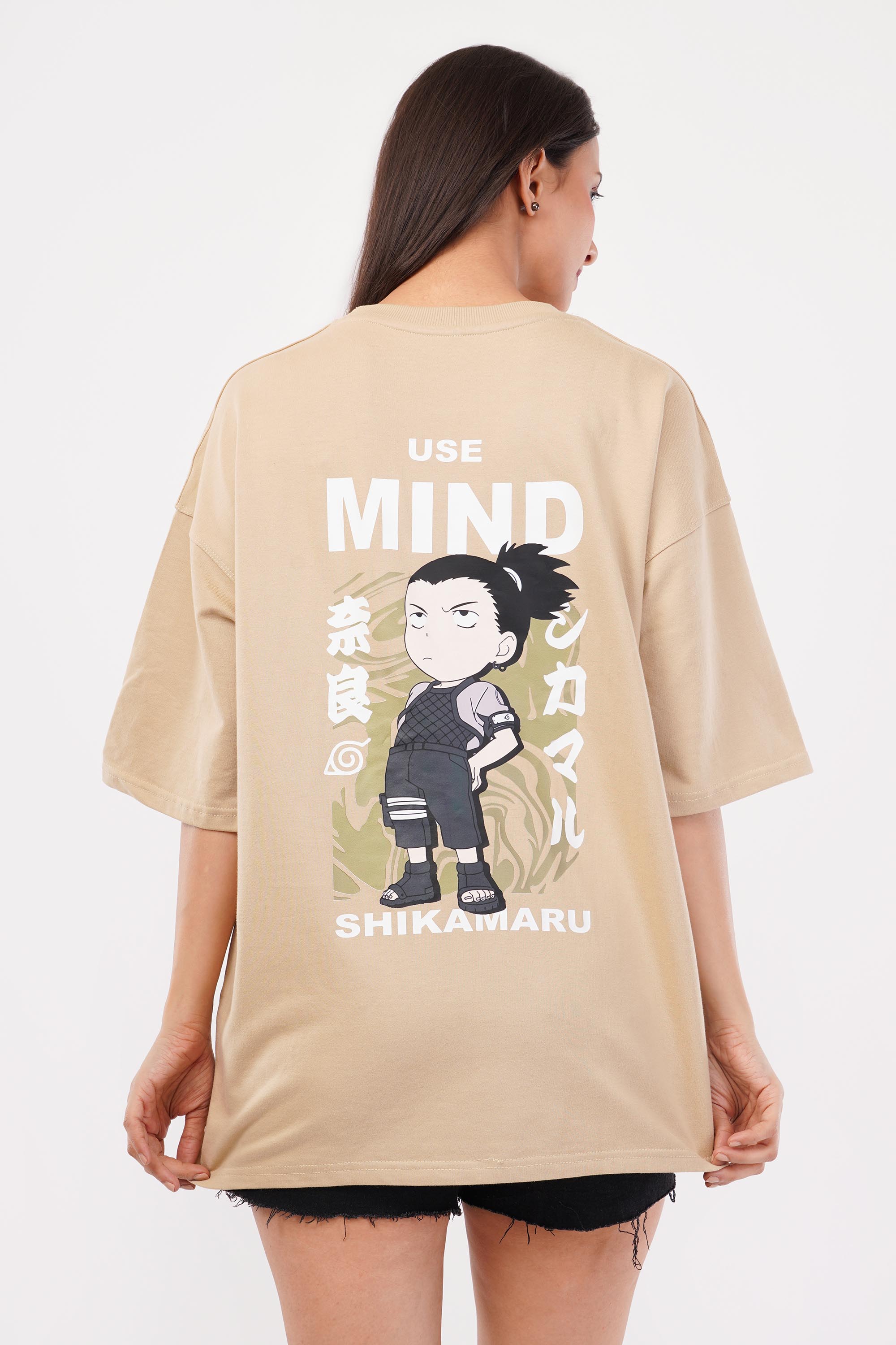 Shikamaru Beige Oversized T-Shirt For Women