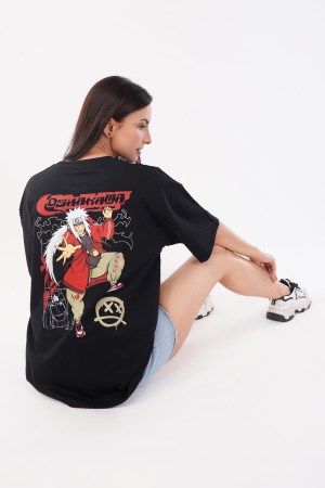 Oshawa Naruto Black Oversized T-Shirt For Women - Image 6