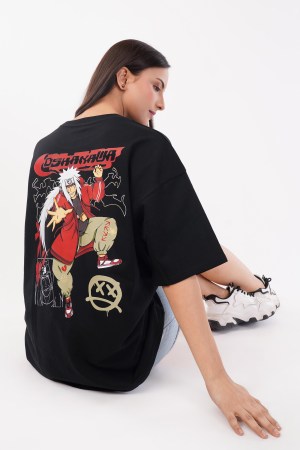 Oshawa Naruto Black Oversized T-Shirt For Women - Image 5