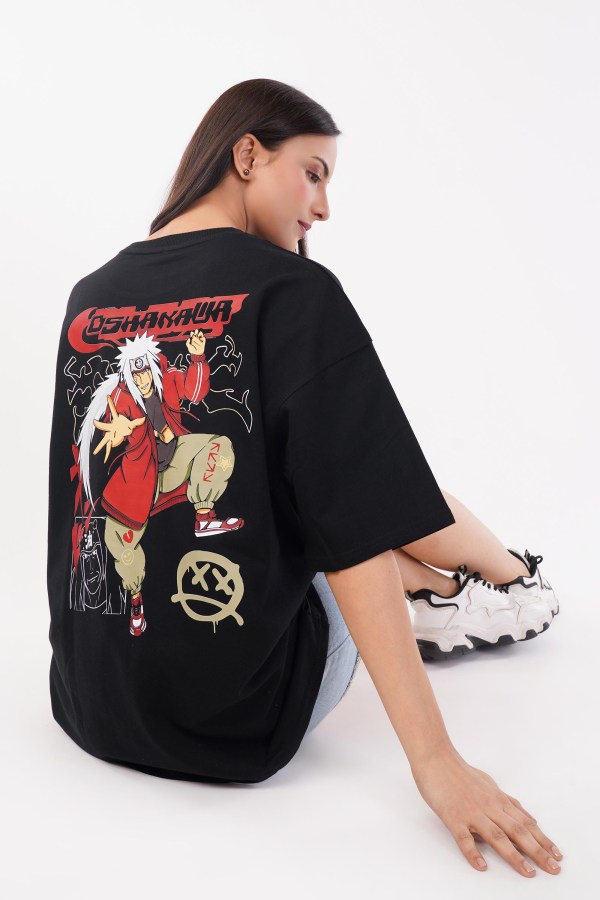 Oshawa Naruto Black Oversized T-Shirt For Women - Image 5