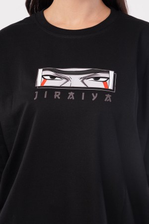 Oshawa Naruto Black Oversized T-Shirt For Women - Image 4