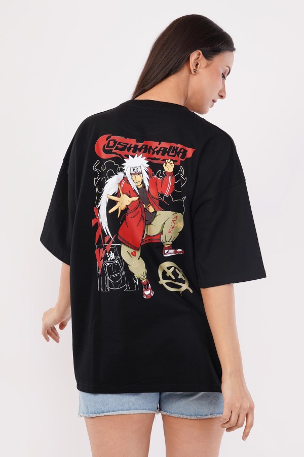 Oshawa Naruto Black Oversized T-Shirt For Women - Image 7