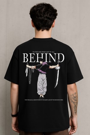 Behind Black Oversized T-shirt - Image 4