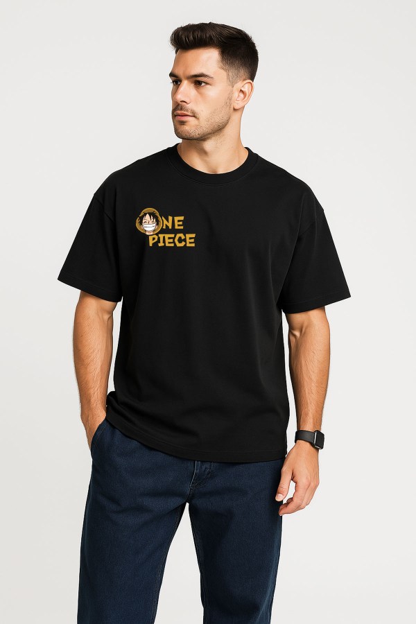 One Piece Black Oversized T-Shirt - Image 2