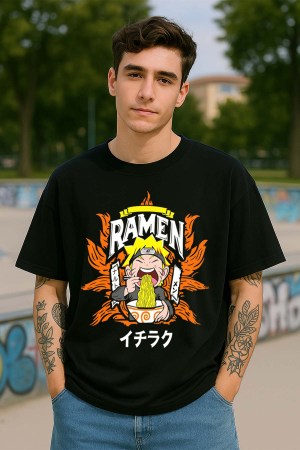 Naruto Ramen Black Oversized T-Shirt