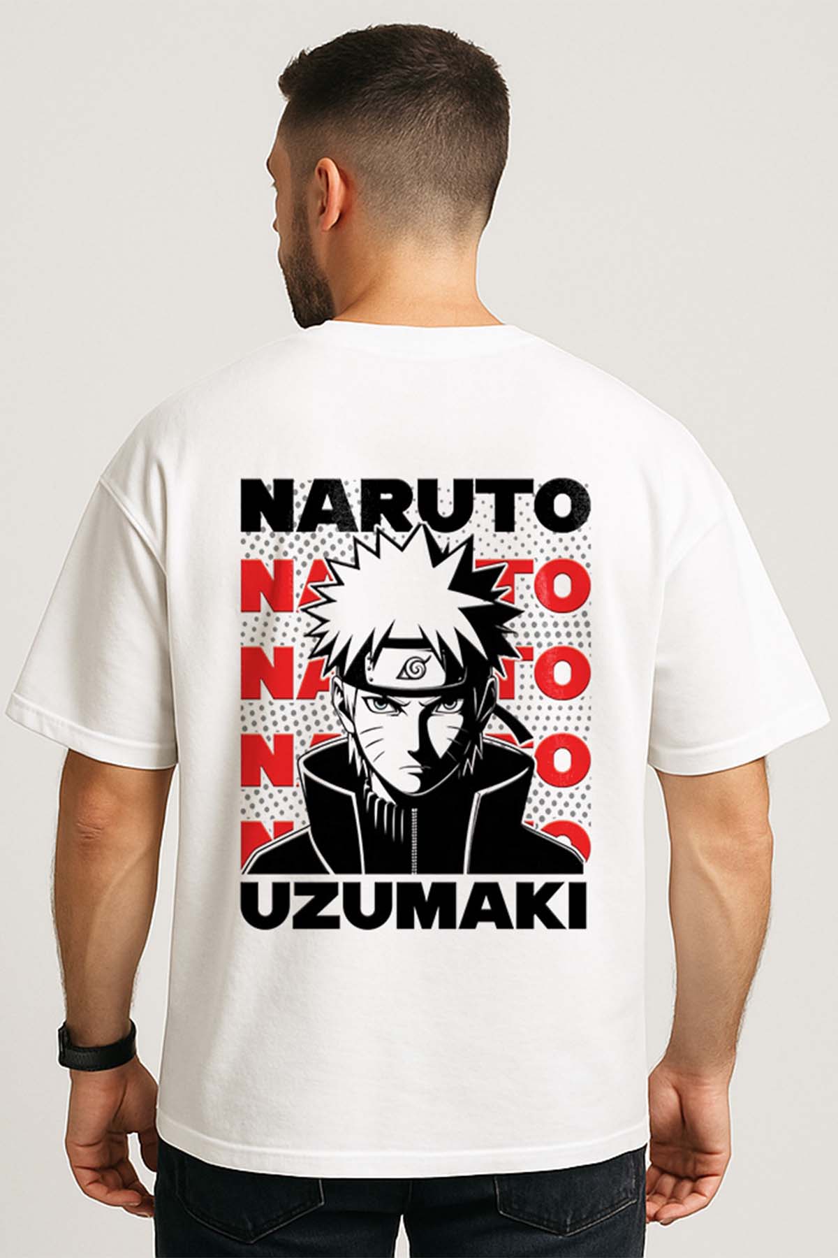 Naruto Uzumaki White Oversized T-Shirt