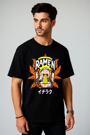 Naruto Ramen Black Oversized T-Shirt - Image 2